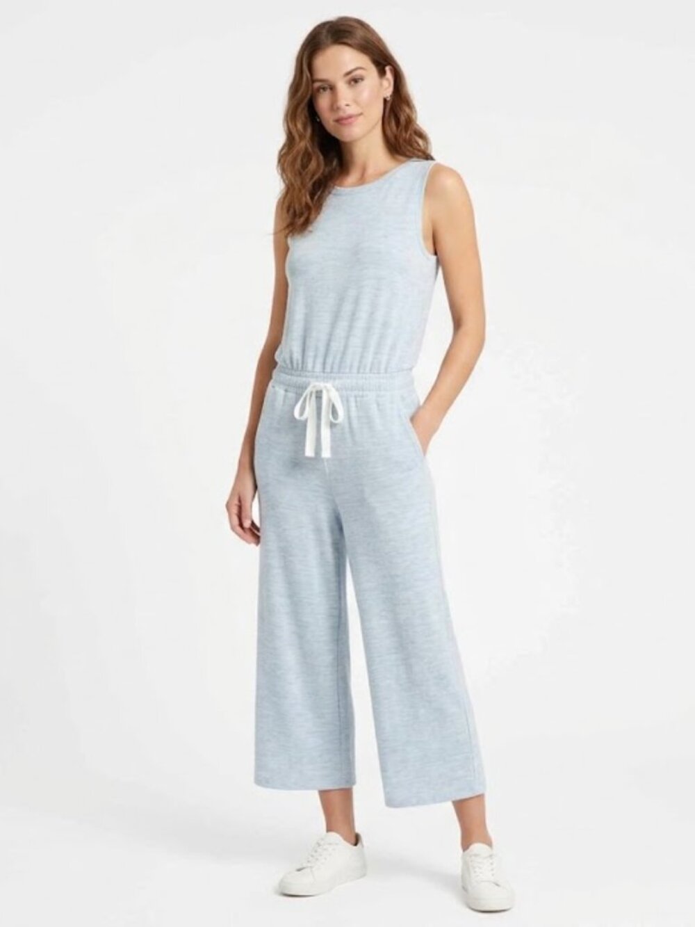 Wilfred Free Wide Leg Drawstring Scoop Neck Jumpsuit Sz S